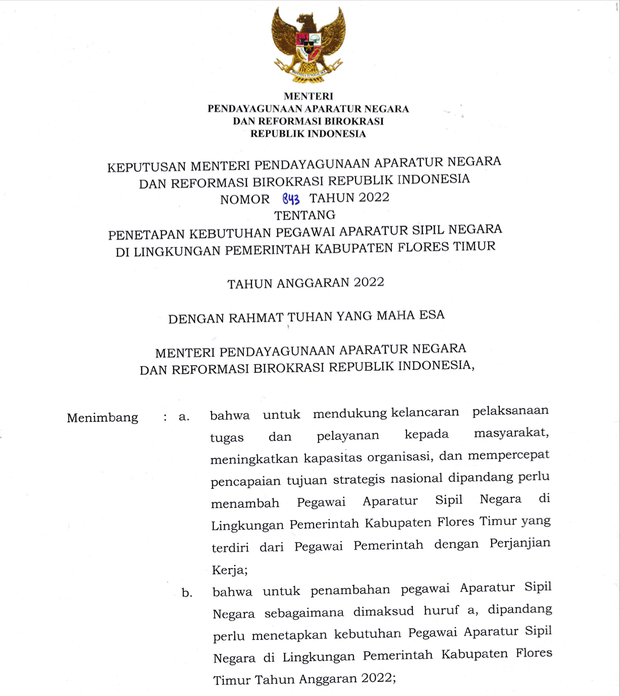 Formasi Resmi PPPK 2022 Kabupaten Flores Timur